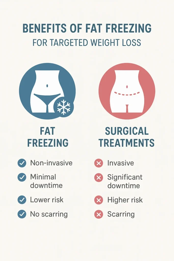 graphic showing the benefits of fat freezing Ealing