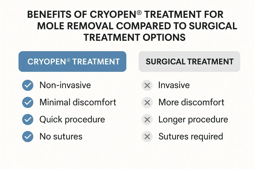 Benefits of facial mole removal Ealing - call our team today to book a consultation