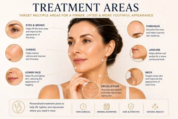 Areas of treatment for the ultimate lift tighten treatment Ealing
